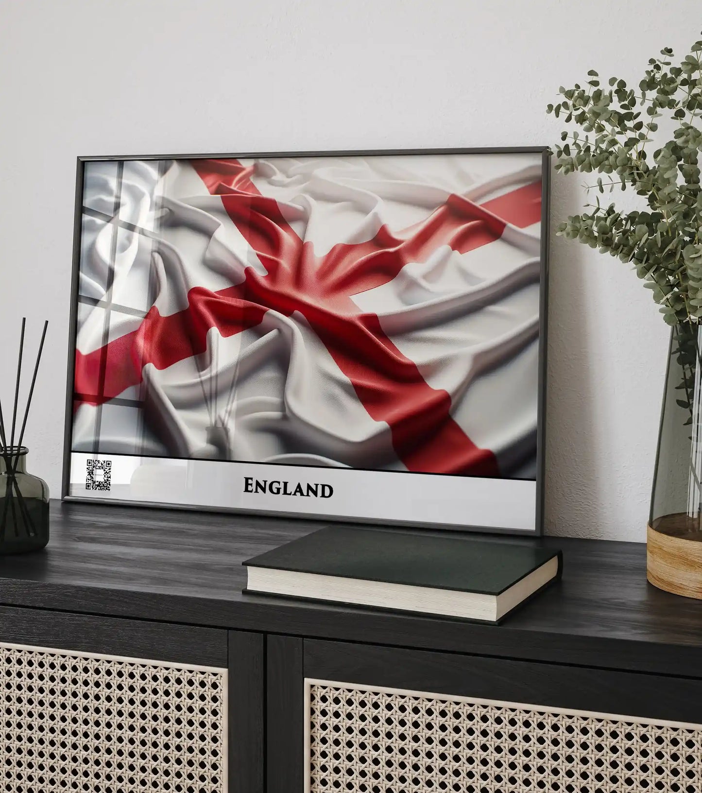 England-Flagge mit QR-Code