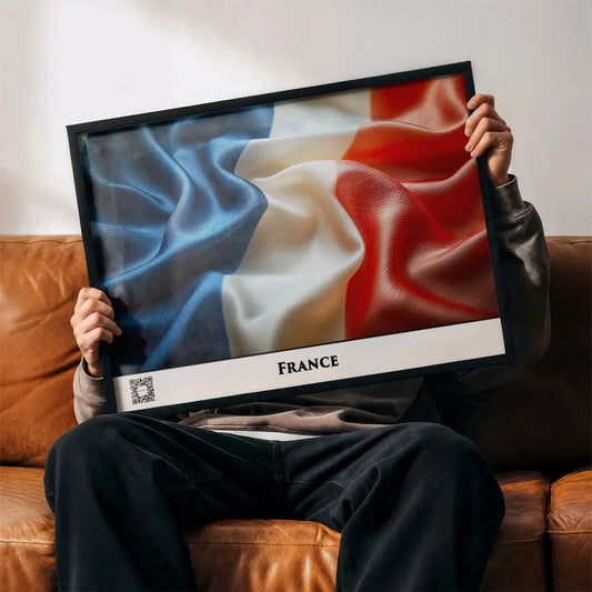 Frankreich-Flagge mit QR-Code