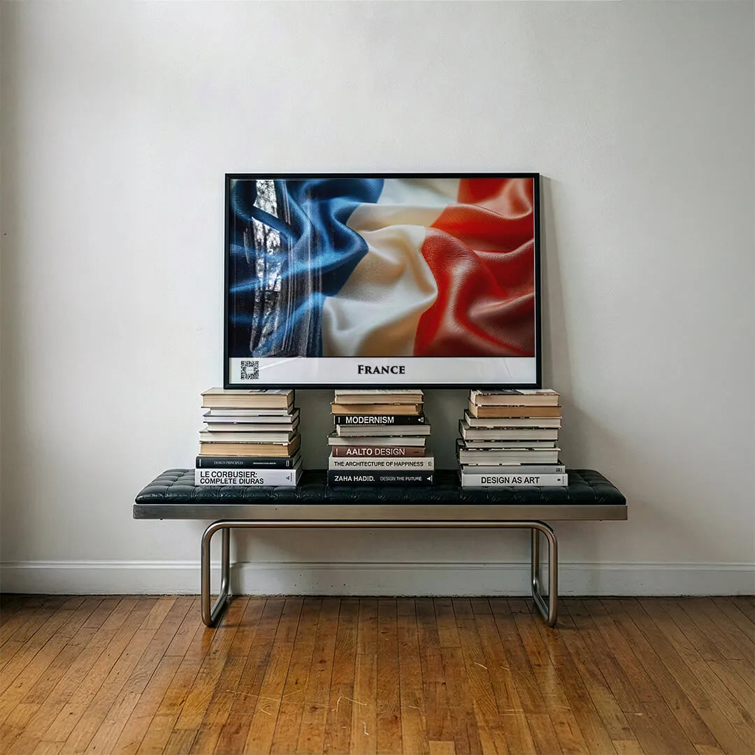 Frankreich-Flagge mit QR-Code