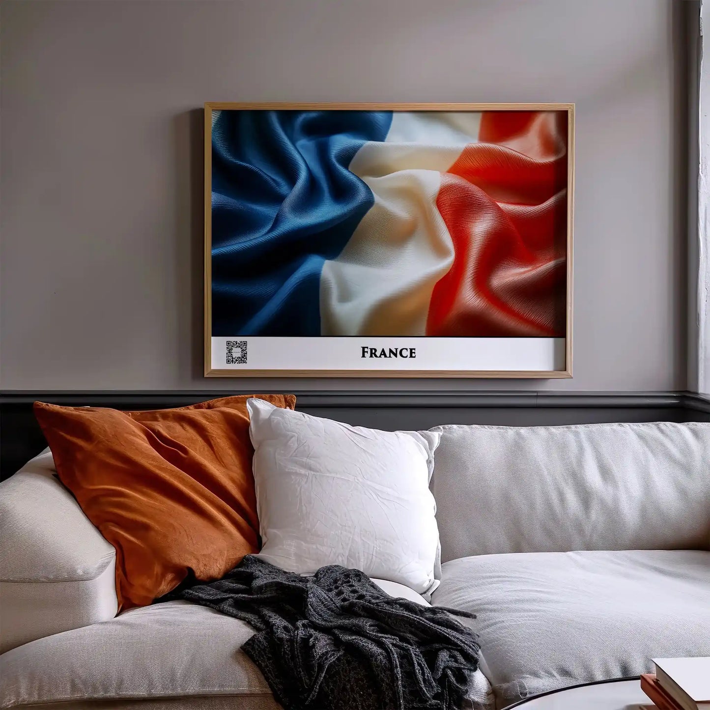 Frankreich-Flagge mit QR-Code