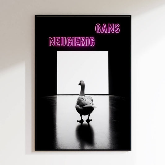 Gans Neugierig