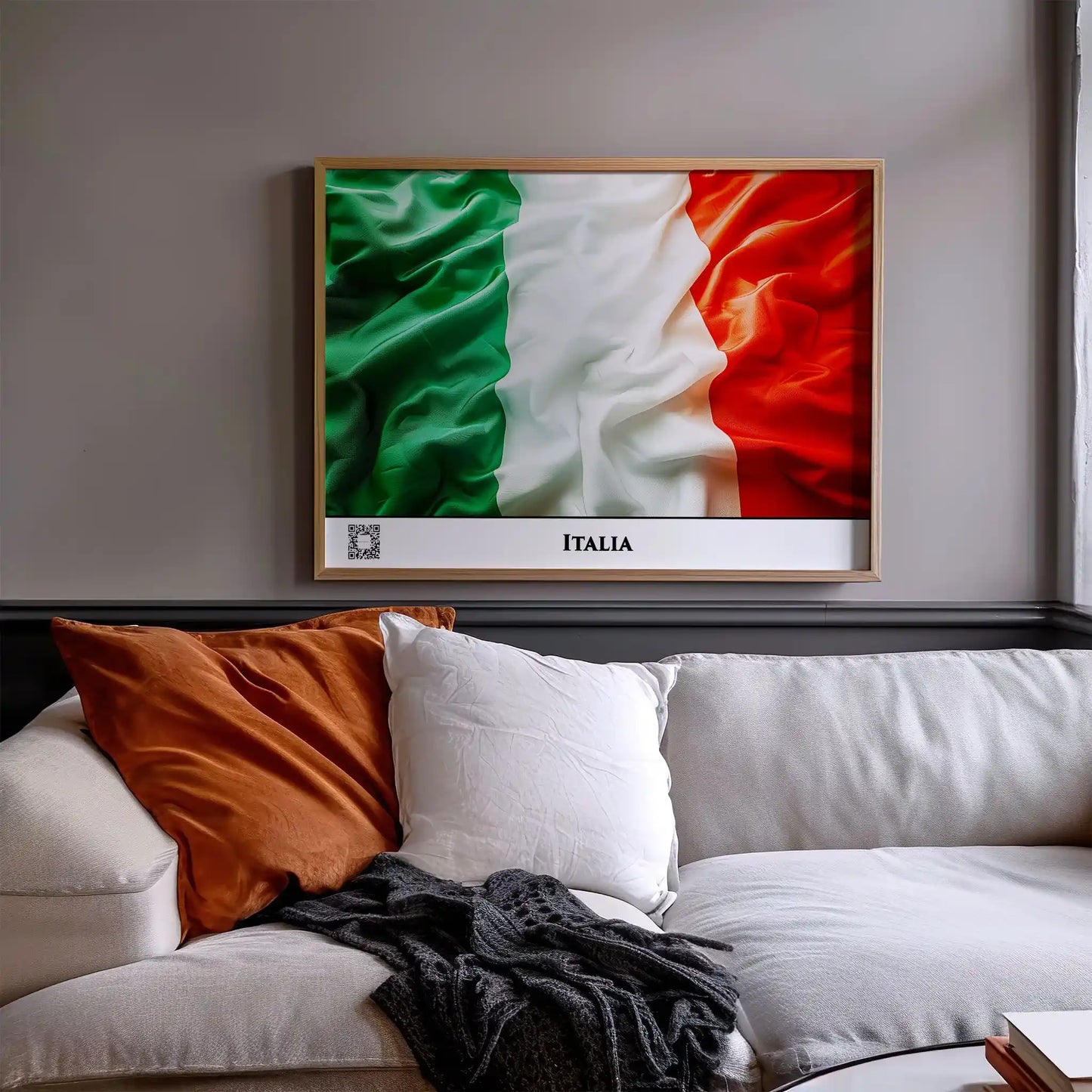 Italien-Flagge mit QR-Code