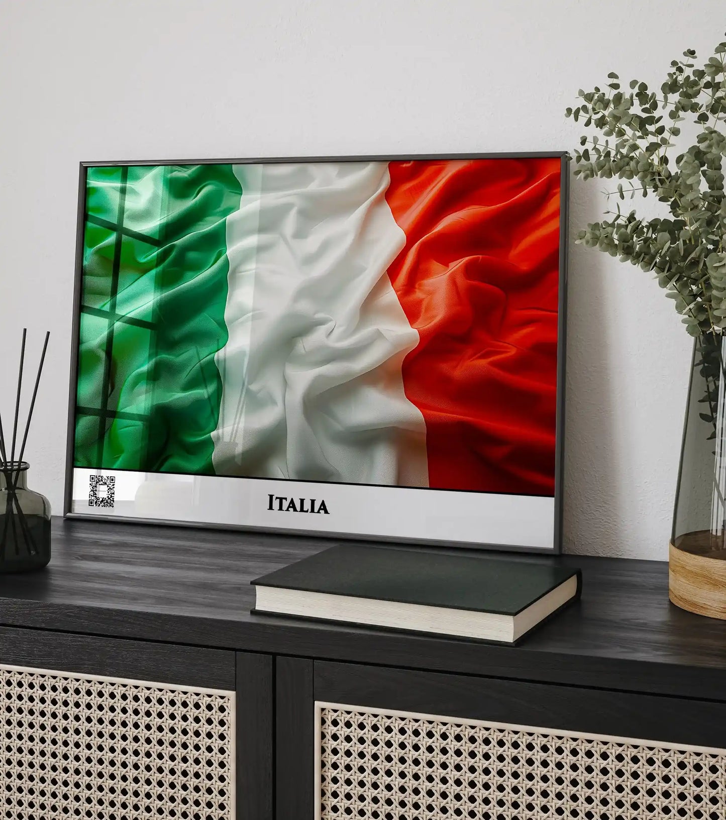 Italien-Flagge mit QR-Code