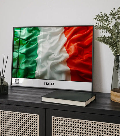 Italien-Flagge mit QR-Code