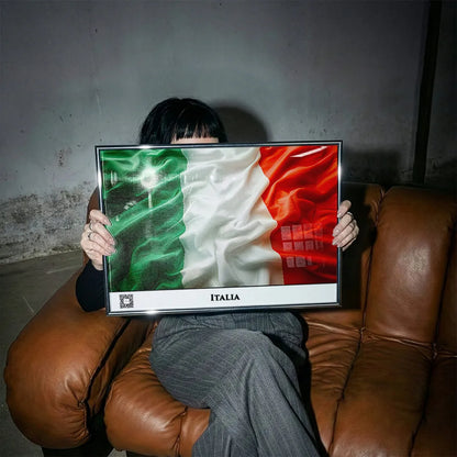 Italien-Flagge mit QR-Code