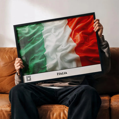 Italien-Flagge mit QR-Code