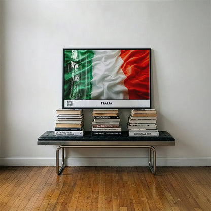 Italien-Flagge mit QR-Code