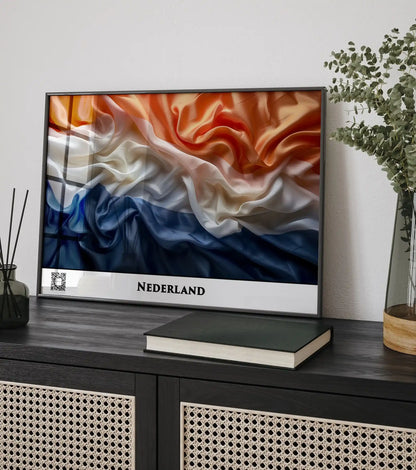 Niederlande-Flagge mit QR-Code