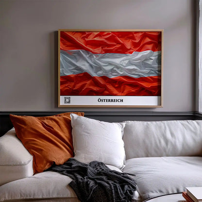 Österreich-Flagge mit QR-Code