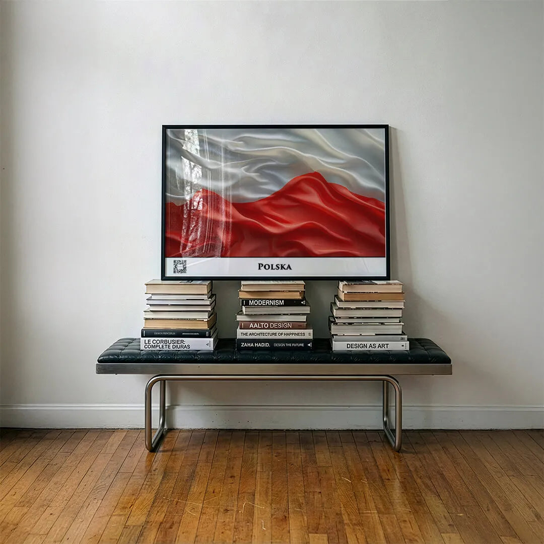 Polen-Flagge mit QR-Code