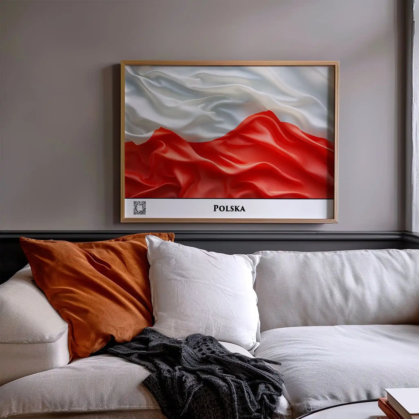 Polen-Flagge mit QR-Code