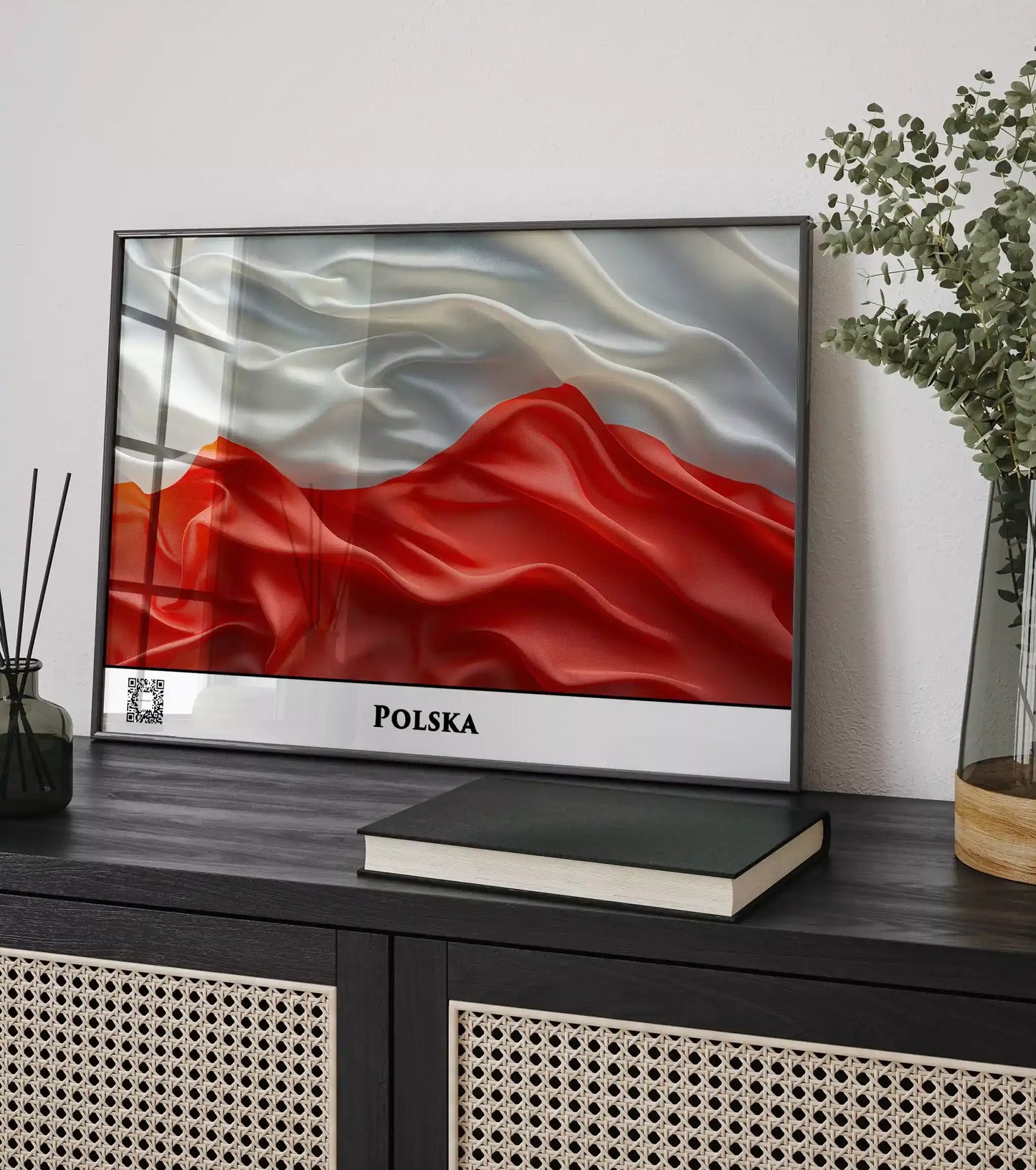 Polen-Flagge mit QR-Code
