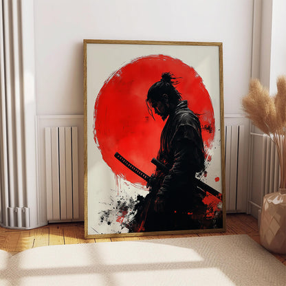 Samurai im zinnoberroten Kreis