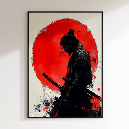 Samurai im zinnoberroten Kreis