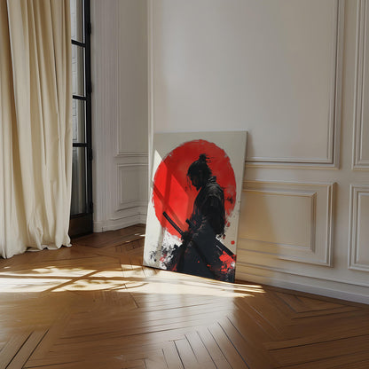 Samurai im zinnoberroten Kreis