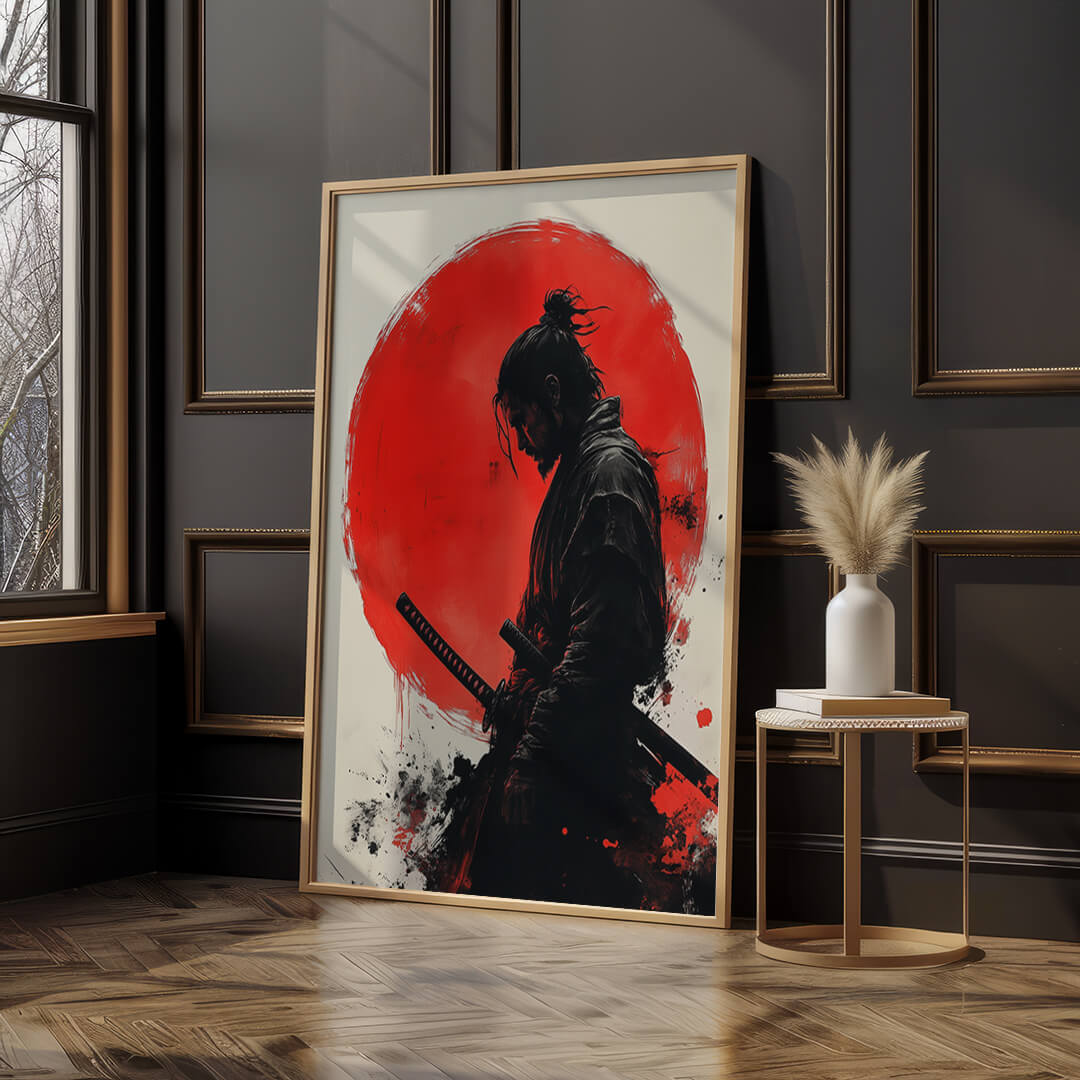 Samurai im zinnoberroten Kreis