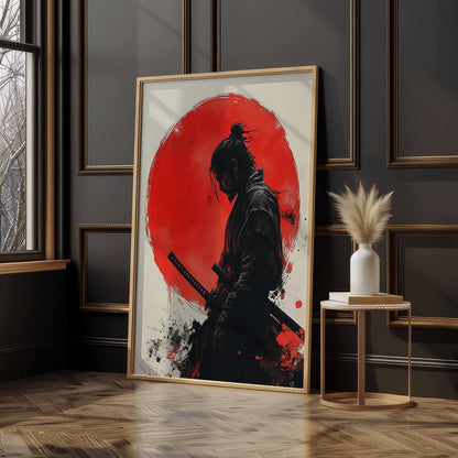 Samurai im zinnoberroten Kreis