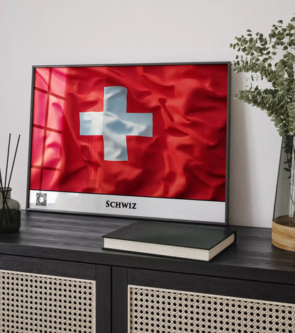 Schweiz-Flagge mit QR-Code