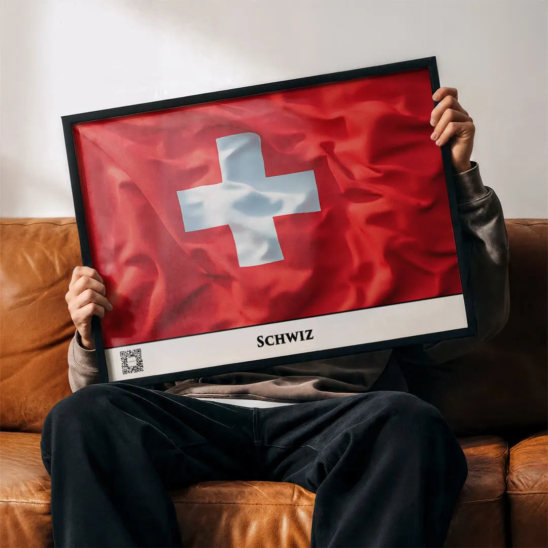 Schweiz-Flagge mit QR-Code